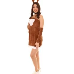HPO Adult Women's Fever Hot Reindeer Holiday Costume | Brown Cosplay Costume