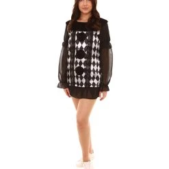 HPO Adult Women's Clown Costume | Black & White Cosplay Costume