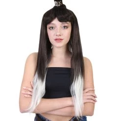 HPO Cavewoman Wig | Long Black Halloween Womens Wig | Premium Breathable Capless Cap