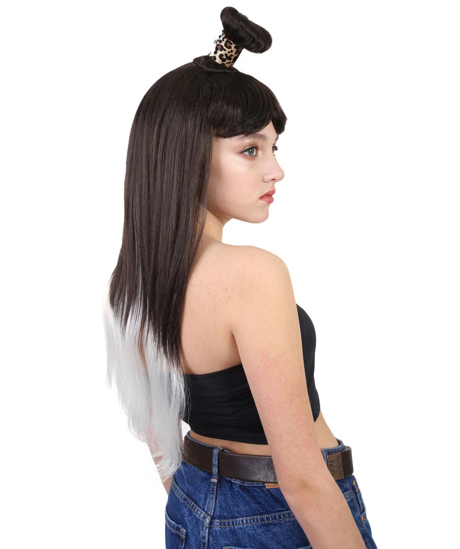 HPO Cavewoman Wig | Long Black Halloween Womens Wig | Premium Breathable Capless Cap