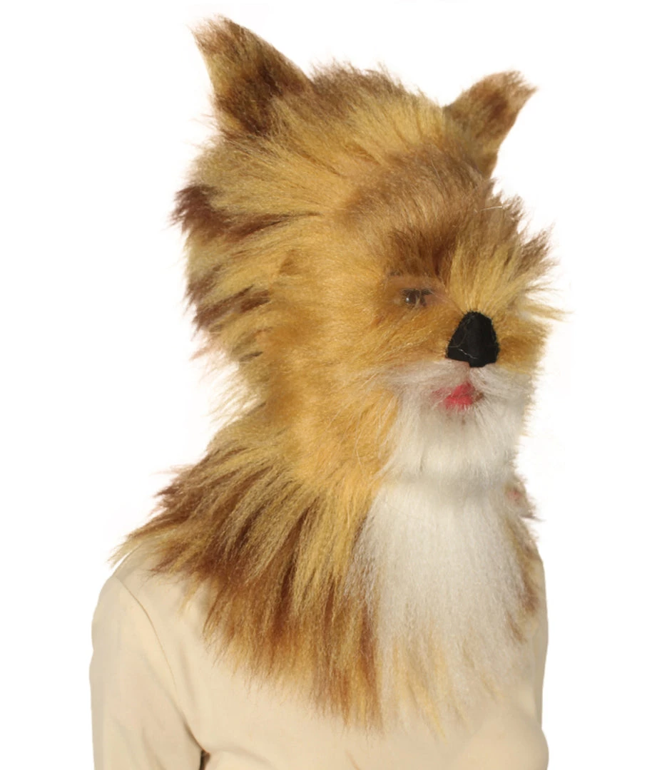 HPO Furry Fox Collection | Women's White And Blonde Straight Furry Cat Cosplay Wig & Mask | Premium Breathable Capless Cap