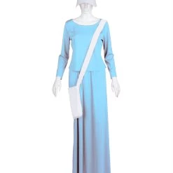 HPO Adult Women's Dress Handmaid With Bag And Bonnet Costume | Lt Blue Cosplay Costume