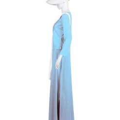 HPO Adult Women's Dress Handmaid With Bag And Bonnet Costume | Lt Blue Cosplay Costume