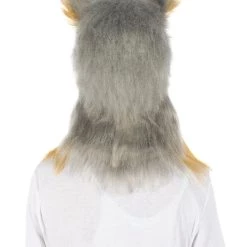 Women's HPO Grey And Brown Squirrel Wig With Mask - Long Synthetic Fibers | Premium Breathable Capless Cap