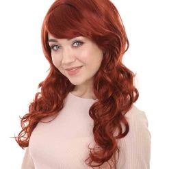 HPO Women's Womens Long Curly Super Model Wig | Natural Looking Fancy Wig Premium Breathable Capless Cap