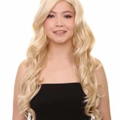 HPO Women's Womens 25.5" Long Curly Wig | Blonde Fashion Wig | Premium Breathable Capless Cap