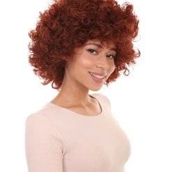 HPO Burgundy Afro Unisex Wig | Super Size Jumbo Party Event Ready Cosplay Halloween Wig Women's