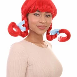 HPO Funny Braids Red Womens Wig | Character Cosplay Halloween Wig Women's