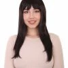 HPO Long Wavy Black Womens Wig | Natural Looking Wig | Premium Breathable Capless Cap