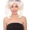 HPO Women's Womens White Style Wig | Party Ready Fancy Cosplay Halloween Wig | Premium Breathable Capless Cap