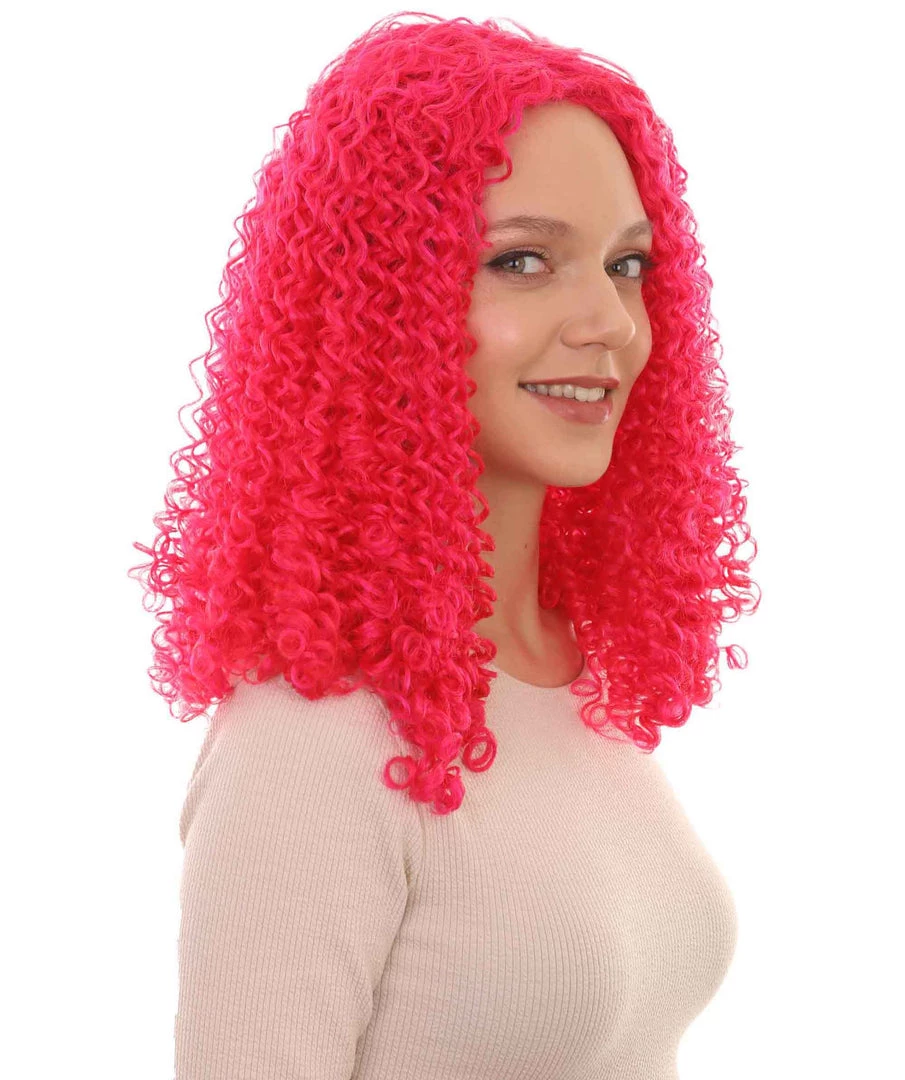 HPO Womens Animation Orange Curly Wig | Orange TV/Movie Wigs | Premium Breathable Capless Cap Women's