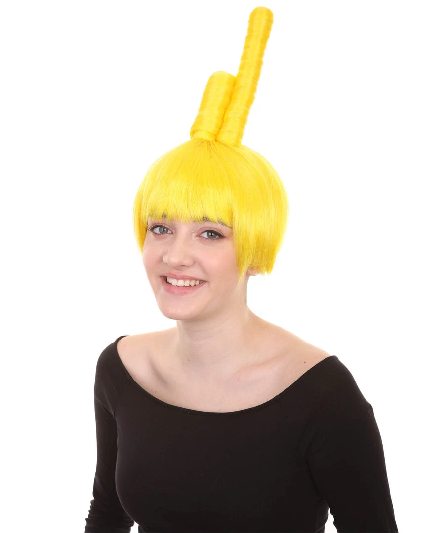 HPO Womens Cartoon Creature Wig | Yellow Halloween Wig | Premium Breathable Capless Cap