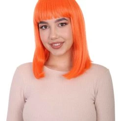 HPO Pageboy Orange Wig | Party Ready Fancy Cosplay Halloween Wig | Premium Breathable Capless Cap