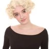 HPO Sexy Womens Wig | Curly Blonde Short Celebrity Wig | Premium Breathable Capless Cap