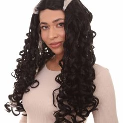 HPO Long Streaked Witch Sorceress Vampire Womens Wig | Horror Ghostly Halloween Wig | Premium Breathable Capless Cap