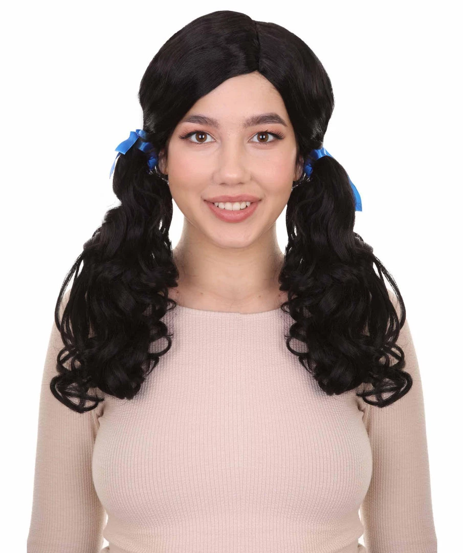 HPO Womens Farm Girl Wig | Traditional Cowgirl Colonial Character Halloween Wig | Premium Breathable Capless Cap Women's