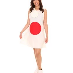 FLAGWIGS Adult Women's Japan FlagTrolls Sport Dress Costume | White Halloween Costume