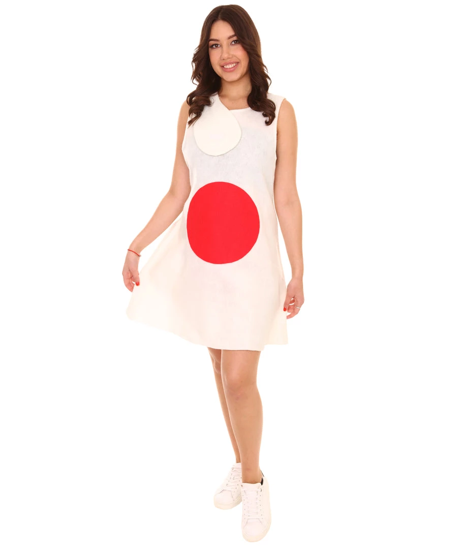 FLAGWIGS Adult Women's Japan FlagTrolls Sport Dress Costume | White Halloween Costume
