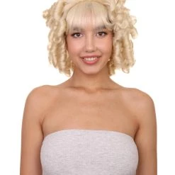 HPO Womens Colonial Lady Wig | Dark Brown Historical Wigs | Premium Breathable Capless Cap