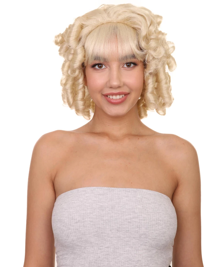 HPO Womens Colonial Lady Wig | Dark Brown Historical Wigs | Premium Breathable Capless Cap