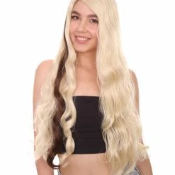 HPO Women's Long Womens Wig | Blonde Sexy Cosplay Party Halloween Wig | Premium Breathable Capless Cap