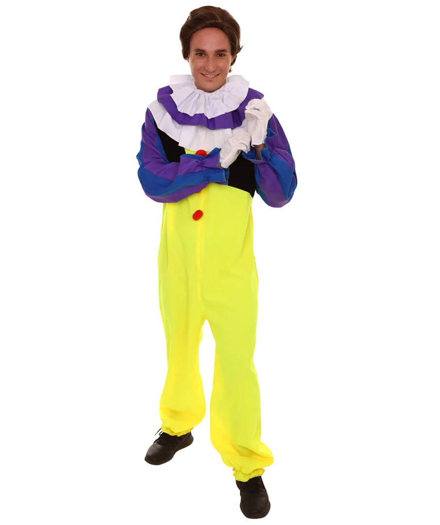 HPO Adult Men's Clown Jumpsuit Costume | Multicolor Cosplay Costume