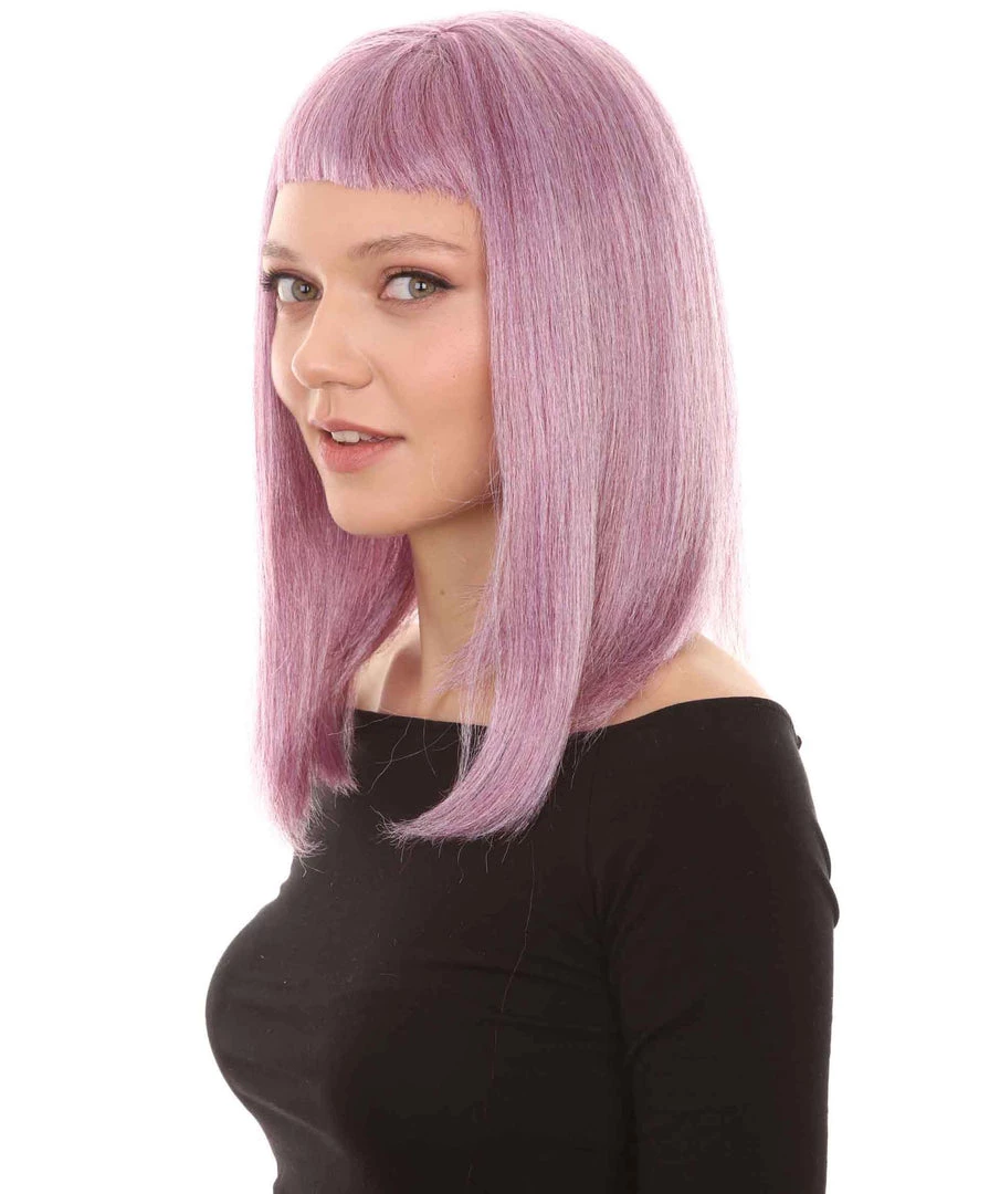 HPO Womens Purple Mixed Wig | Purple Fashion Wigs | Premium Breathable Capless Cap Women's