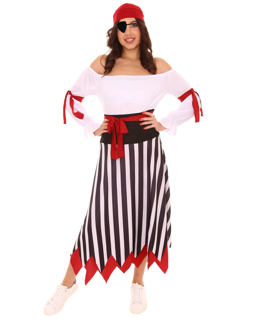 HPO Adult Women's Pirate Costume | Multi Halloween Costume