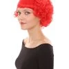 HPO Women's Short Red Cute Curly Wavy Wig | Party Ready Fancy Cosplay Halloween Wig | Premium Breathable Capless Cap