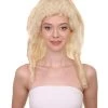 HPO Women's Womens Colonial Lady Curley With Black Lece Wig | Blonde Historical Wigs | Premium Breathable Capless Cap
