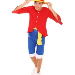 HPO Adult Men's Pirate Shirt Costume | Red Halloween Costume