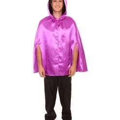 HPO Adult Women's Reversible Hooded Short Cape Costume | Multiple Color Option Halloween Costume