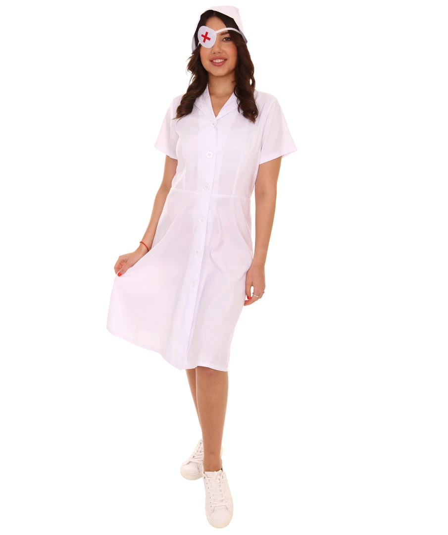 HPO Adult Women's Nurse Costume | White Cosplay Costume