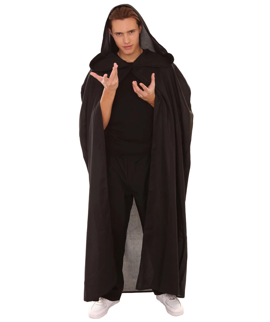 HPO Adult Men's Hooded Robe Costume | Black Halloween Costume