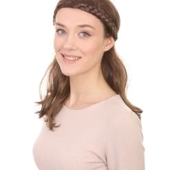 HPO Brown Braid Womens Wig | Cosplay Halloween Wig | Premium Breathable Capless Cap Women's