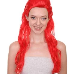 HPO Poison Womens Wig | Long Red Cosplay Wig | Premium Breathable Capless Cap Men's