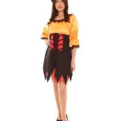 HPO Adult Women's Sexy Pirate Costume | Orange Cosplay Costume