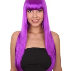 HPO Long Bob Womens Wig | Fancy Party Event Ready Halloween Wig (Lots Of Color Options) | Premium Breathable Capless Cap