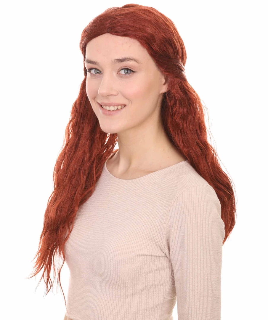 HPO Women's Comic Half-wavy Wig | Auburn Wigs | Premium Breathable Capless Cap