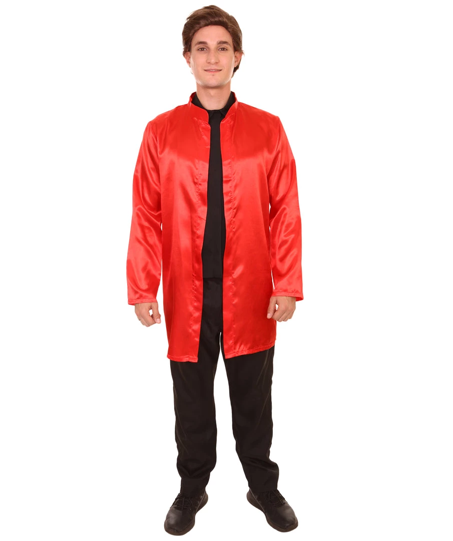 HPO Adult Men's Chinese Traditional Martial Arts Kung Fu Uniform Costume | Red Cosplay Costume