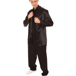 HPO Adult Men's Chinese Traditional Martial Arts Kung Fu Black Uniform Costume | Black Cosplay Costume