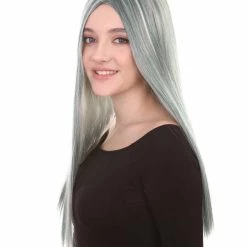 HPO After Death Zombie Womens Wig |Grey Horror Cosplay Halloween Wig | Premium Breathable Capless Cap Women's