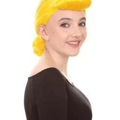 HPO Women's Animation Style Wig | Yellow Wigs | Premium Breathable Capless Cap