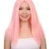 HPO Glamorous Pink Womens Wig | Stright Medium Fancy Cosplay Halloween Wig | Premium Breathable Capless Cap