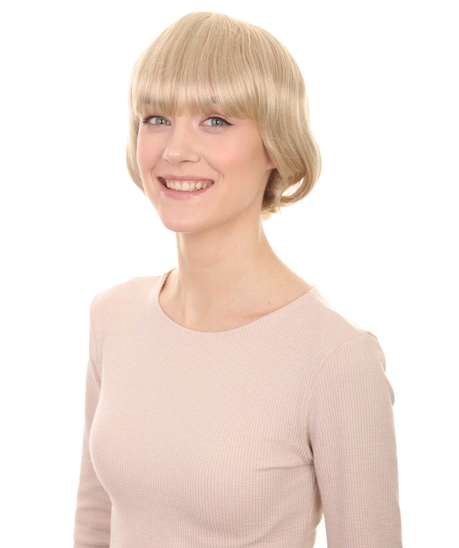 HPO Women's 50's Short Bob Womens Wig | Blonde Vintage Wig | Premium Breathable Capless Cap