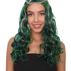 HPO Zombie Womens Wig | Green Sexy Cosplay Party Halloween Wig | Premium Breathable Capless Cap