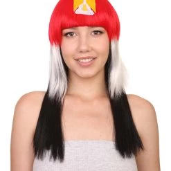 FLAGWIGS Egypt Flag Sport Party Long Bob Wig | Mid Eastern Traditional Halloween Wig | Premium Breathable Capless Cap