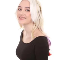 HPO Mixed Color Braided Womens Wig | Fancy Party Event Ready Halloween Wig | Premium Breathable Capless Cap Women's
