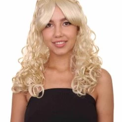 HPO Womens Blonde Princess Wig | Long Curly Glamour Royal Cosplay Halloween Wig | Premium Breathable Capless Cap
