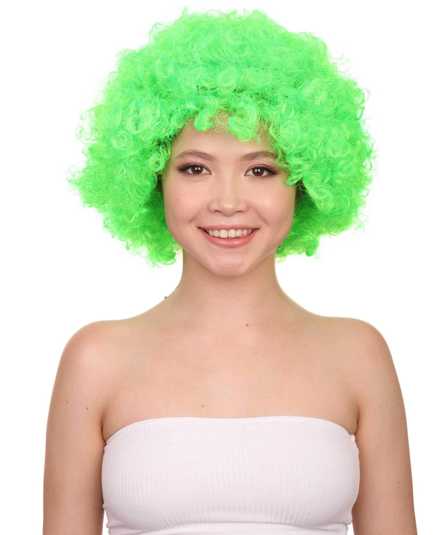 HPO Lime Afro Unisex Wig | Super Size Jumbo Fancy Party Event Ready Halloween Wig Women's